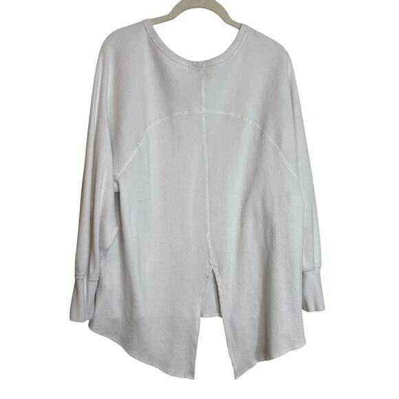 Free People We The Free Amelia Thermal Waffle Knit Top Medium White OB967842 - Picture 3 of 7